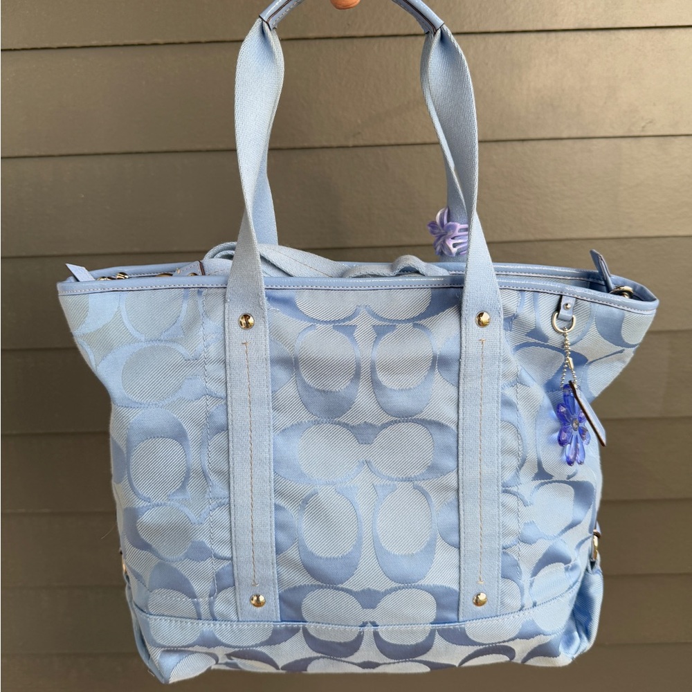 Y2K Vintage Boue Coach Signature Mono Canvas Shoulder Bag